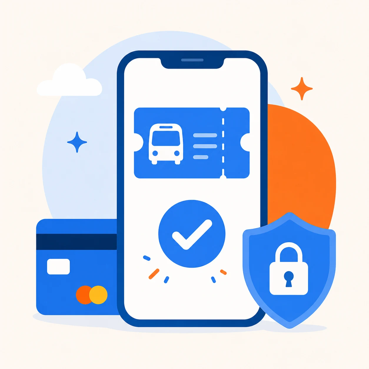 Mobile e-ticket and secure online payment